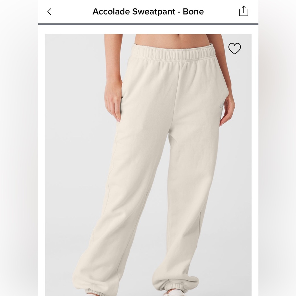 Alo Accolade Sweatpants size M Color Bone